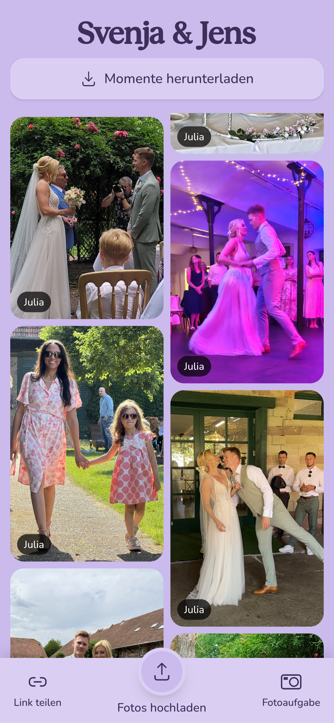 Gäste-App in Lavendel