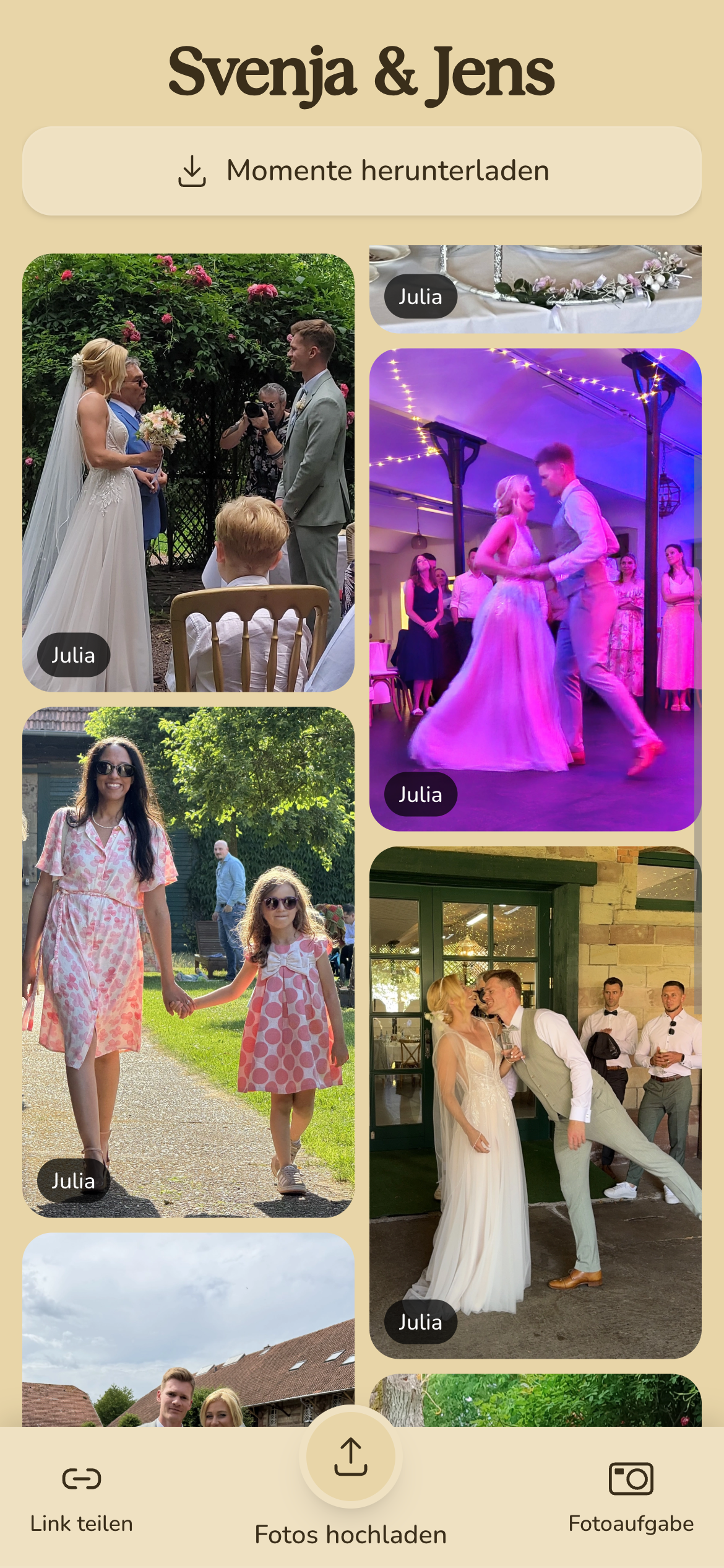 Gäste-App in Champagner